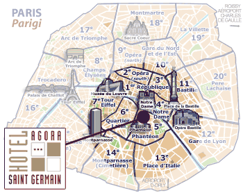 Hotels Paris, Map